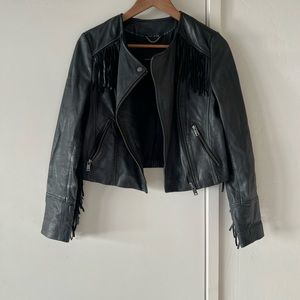 Banana Republic Real Leather Fringe Jacket